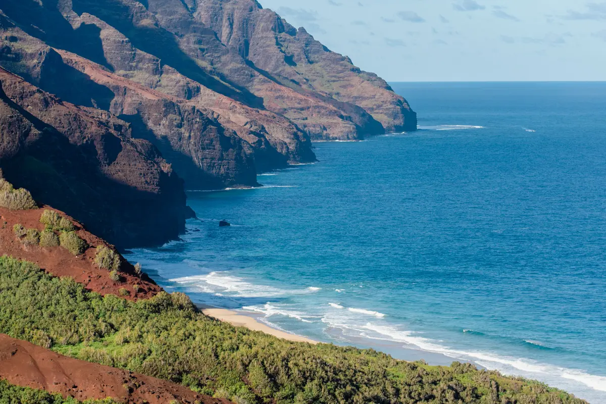 First glimpse of Kalalau Beach from Red Hill